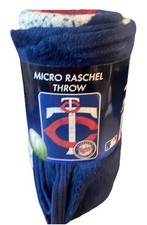 Minnesota Twins MLB Micro Raschel Throw Blanket New 46 X 60