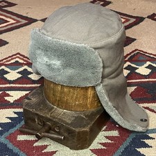 Vintage East German Military Winter Insulated Mouton Sherpa Trooper Hat Small