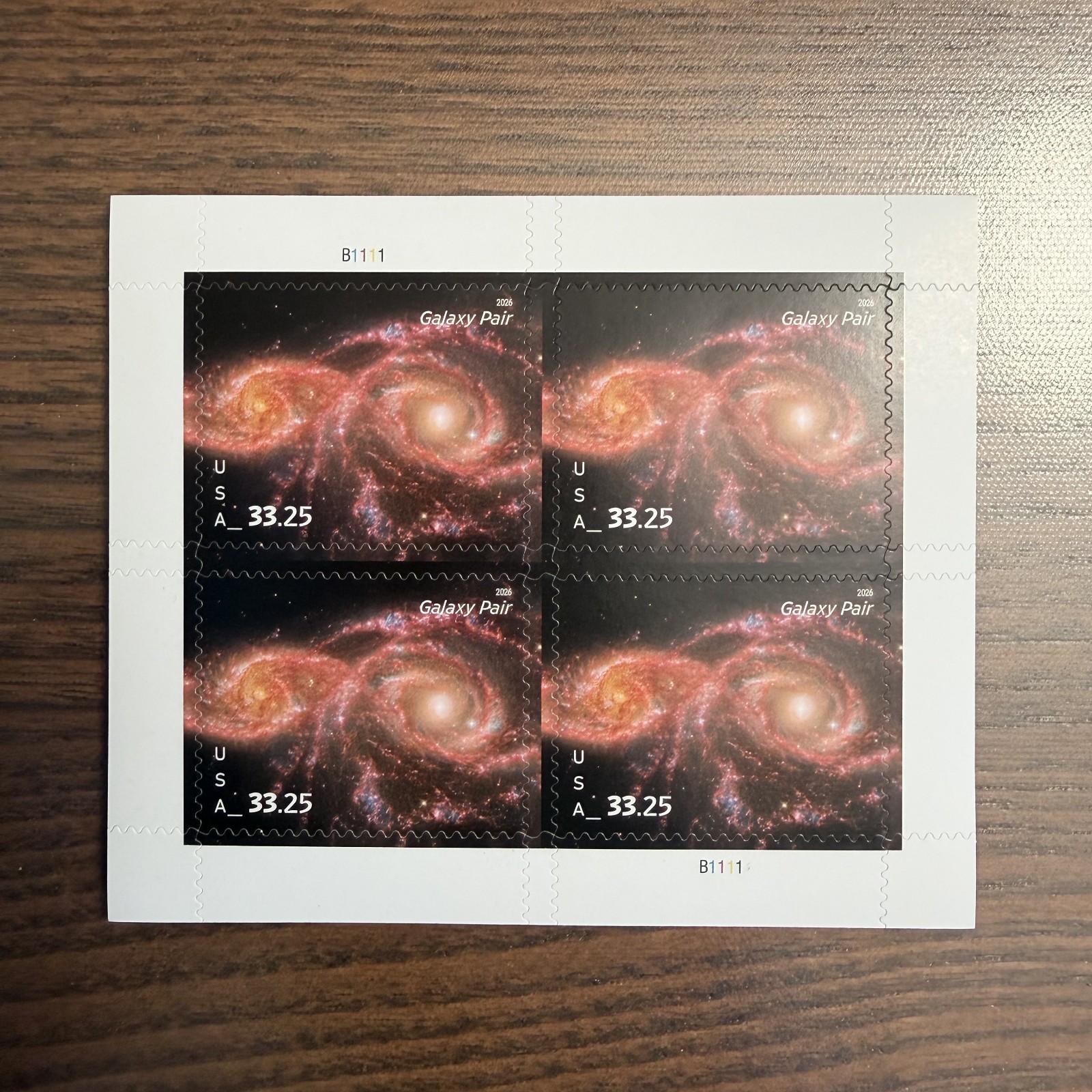 Galaxy Pair Priority Mail Express Stamps - Full Pane of 4 MNH 2026 $33.25
