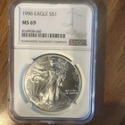 1996 American Silver Eagle $1 NGC MS69 KEY DATE Low Mintage ASE .999 Silver 1oz