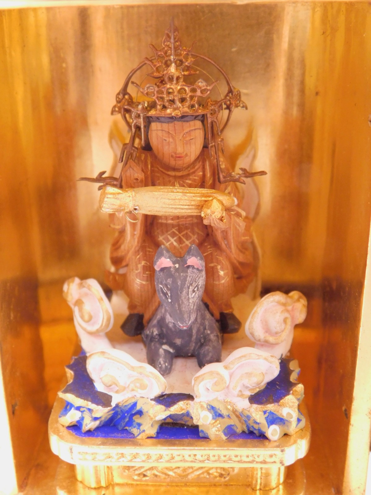 VTG Zushi Buddhist Goddess Dakini Travel Shrine Altar Mini Japan