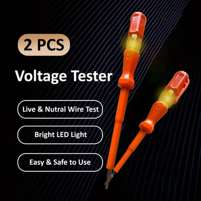 EBUYERFIX 2PC ELECTRICAL MAINS VOLTAGE TESTER ELECTRICIANS INSULATED SCREWDRIVER