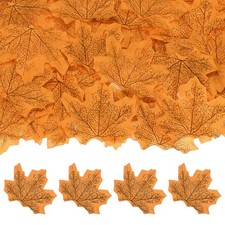 100Pcs Artificial Maple Leaves, Fake Fall Leaves Faux Autumn Leaf Yellow
