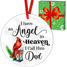 Dad Memorial Ornament with Gift Box as Memorial, Remembrance Gifts for Deceas...