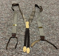 Martin Dingman Suspenders w/ Braces Brown Green Mens Preppy