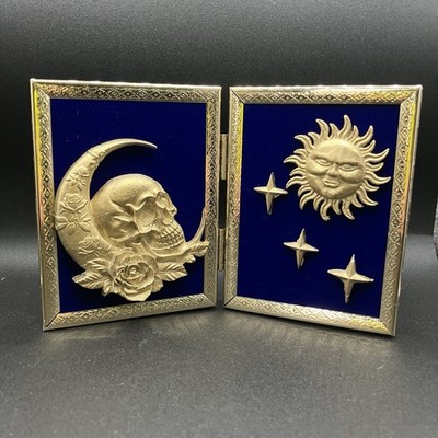 Sun Moon Relief Wall Art Celestial 90 s Style Double Frame Home Decor Whimsigoth