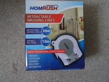 HOMRUSH EINZIEHBARE WASCHLEINE 26 MTR/GEBRAUCHT DOPPELT 13 MTR. NEU IM KARTON