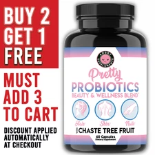 Angry Supplements Pretty Probiotics Women's Beauty Hair Skin Nail Health 60ct