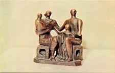 Ball State University Art Gallery Henry Moore Family Group Bronze Postcard