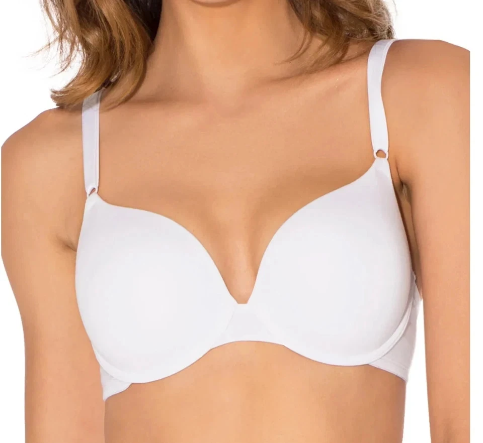 36B (Paquete de 3) Nuevo, Sujetador Camiseta Algodón Suave Fruit of the Loom 797, Negro/Blanco/Beige Foto 4 de 4