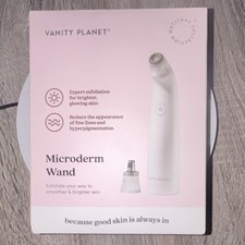 Vanity Planet Microderm Wand Diamond Microdermabrasion Customizable Suction Whi  
