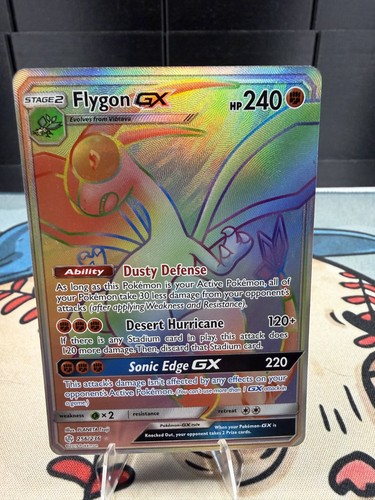 Pokémon Cosmic Eclipse Flygon GX 256/236 Rainbow Rare Full Art 