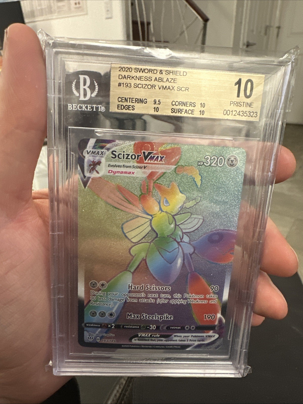 2020 Pokemon Darkness Ablaze #193 Scizor VMAX Rainbow Rare BGS 10 Pristine