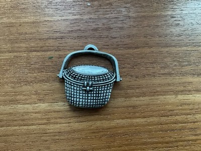 Vintage Woodbury Pewter Nantucket Lightship Basket Christmas Ornament.NIB