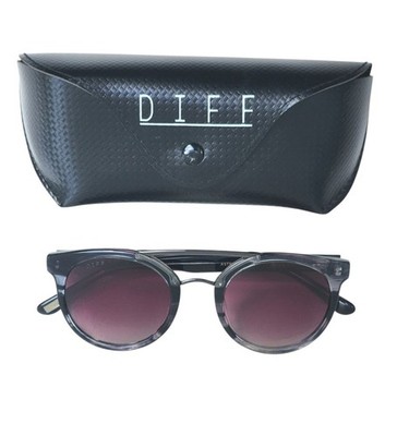 DIFF Astro Polarized Brown Stripe Pink Gradient Lense Round Sunglasses