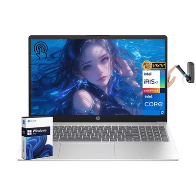 HP 15.6 laptop FHD IPS i7-1255u 32GB RAM 1TB SSD Win11 Pro Silver