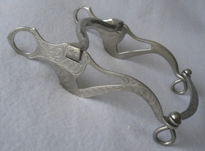 Al TIETJEN Vintage Floral Santa Maria Cheek BIT~ 5" Medium High WIDE Port Mouth