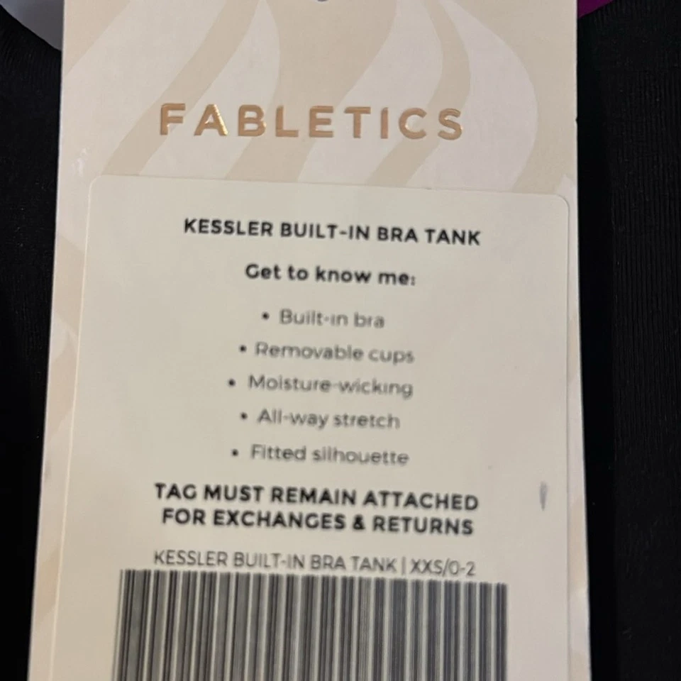 Fabletics Kessler Black Crisscross Tank Top XXS NWT - Image 3 of 4