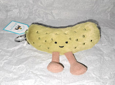 Jellycat Amuseables Pickle Bag Charm Plush Keychain Stuffed 100 Authentic NWT