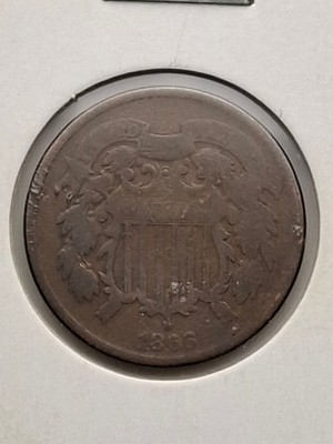 1866 USA 2c Zwei Two Cent-Bürgerkriegszeit- seltene Art Münze