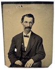 Antique Tin Type Photo Gentleman Civil War Era Photograph Suit Fashion Man Worn