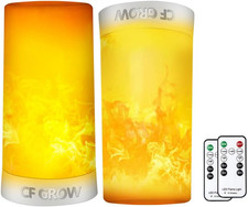 LED Flame Effect Light, USB Rechargeable, Remote Timer, 2 PCS