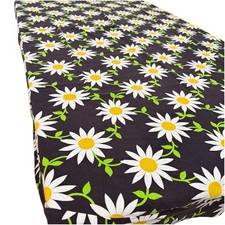 Vintage Handmade Table Cover Tablecloth Daisies Daisy Rounded Ends Fits 38  x72  
