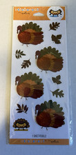 Hallmark Stickeroni Thanksgiving Stickers - Turkeys  Leaves - New In Package