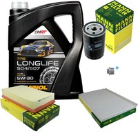 Mann Inspektionspaket 5L Mannol Longlife 504/507 5W-30 FüR Audi A6 2.0
