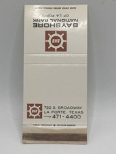 Vintage Bayshore National Bank La Porte Texas Matchbook Cover BNB