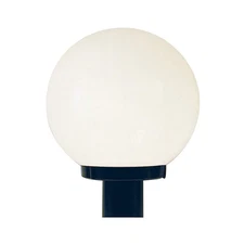Sunset Lighting 12" Outdoor Post Mount White Acrylic Glass, Black Finish F9152-3
