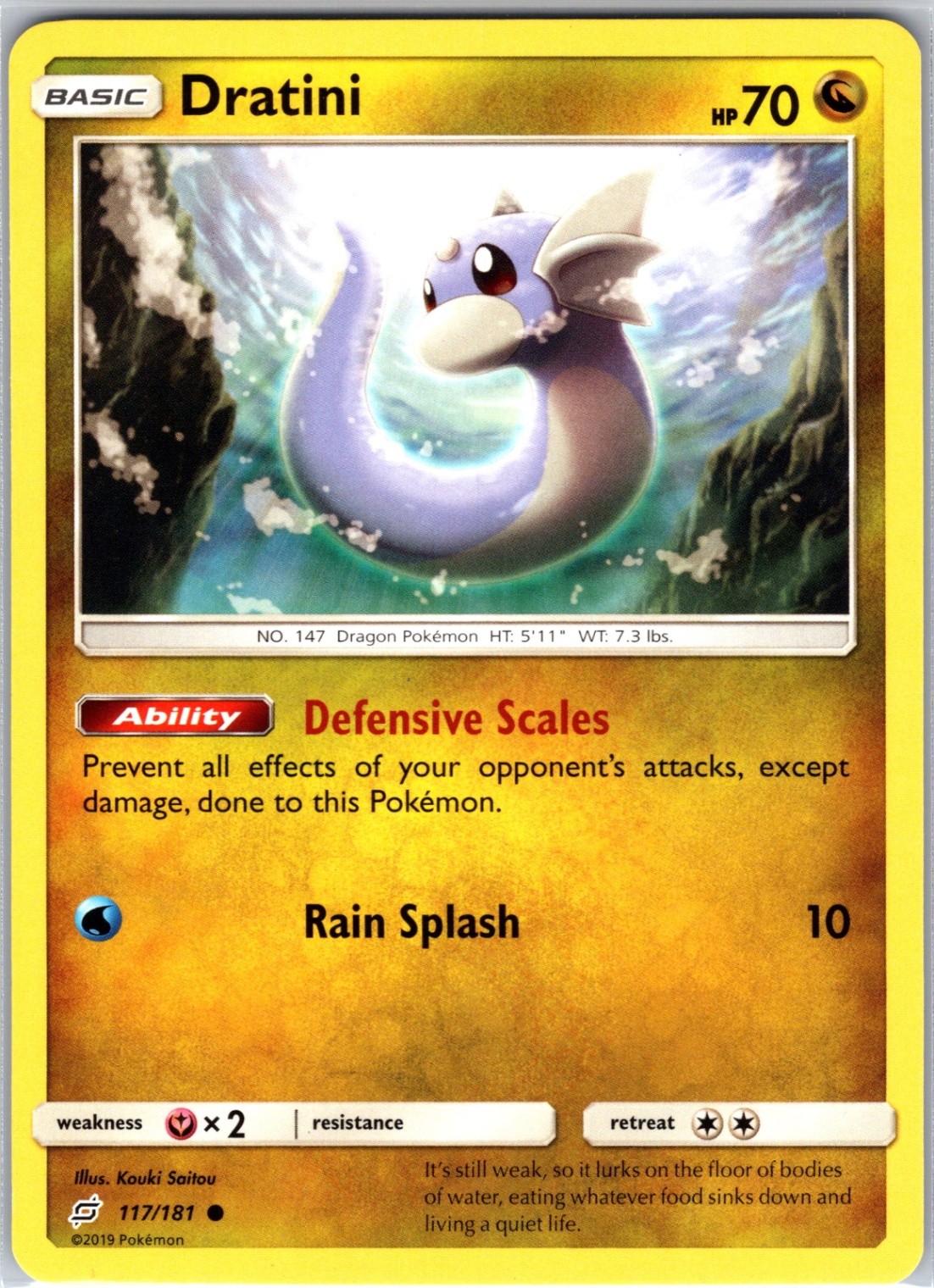 Dratini 117/181 Common Regular Card SM - Team Up Pokemon TCG LP