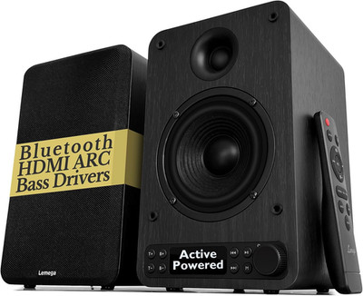 Active Bookshelf Speakers 40W RMS, Powered Stereo Speakers with 4'' Woofer and 1.