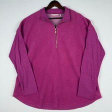 Soft Surroundings Adalyn Pullover Tunic 1/4 Zip 1X Retro Rose Fleece 5DQ81