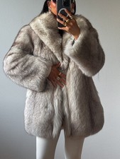 Genuine Real Blue Arctic Fox Fur Jacket  Full Pelt Luxurious Beautiful Vintage