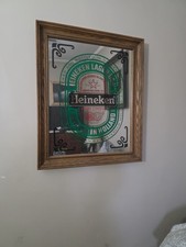 vintage 80s Heineken pub mirror