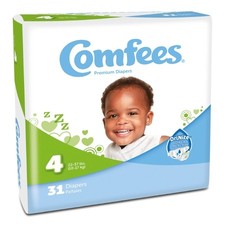 Unisex Baby Diaper Comfees  Size 4 Disposable Moderate Absorbency