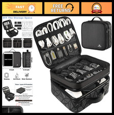 Adjustable Cord Organizer Case - Large DJ Cable Storage Bag with Dividers