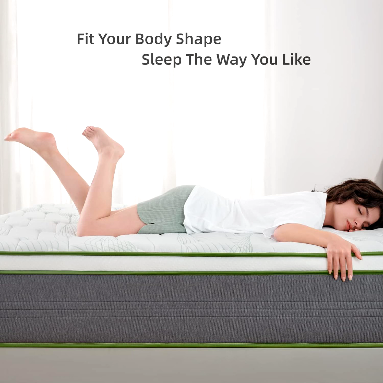 Novilla 4'6" Double Hybrid Mattress, 24cm Deep Pocket Sprung Memory Foam eBay