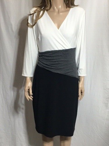 Abito tubino donna Lauren Ralph Lauren manica 3/4 lunghezza ginocchio nuovo con etichetta - Foto 3 di 8
