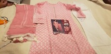 Pakistani / Indian Women's Original Bonanza Pink Cotton Suit w/ Chiffon dupatta