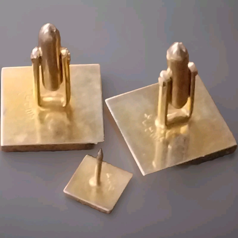 Juego de gemelos vintage Swank tono dorado negro madreperla/corbata Foto 3 de 4