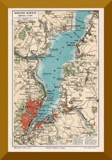 Kieler Hafen +Histor. Plan von 1895+ Kiel,Laboe,Friedrichsort,Ellerbeck,Marine