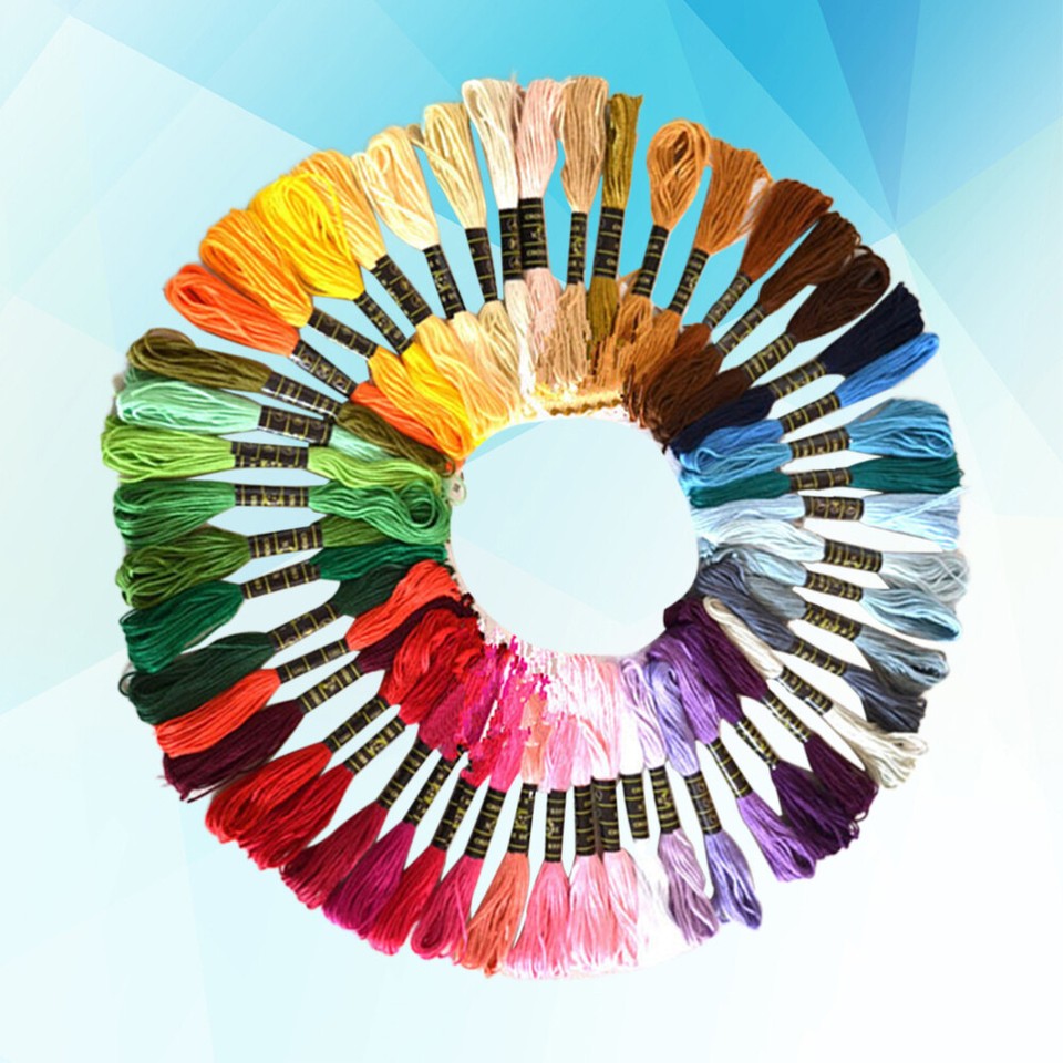 50 Pcs Cross Stitch Thread Embroidery Floss Kit Assorted Colors Sewing