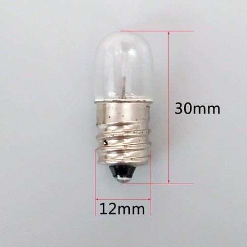 10Pcs E12 Screw Instrument Indicator Light Bulb 18V 24V 28V 30V 0.11A 12x30mm - Picture 3 of 3