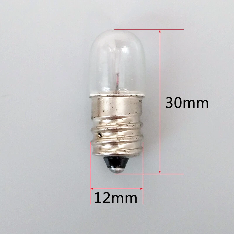 10Pcs E12 Screw Instrument Indicator Light Bulb 18V 24V 28V 30V 0.11A 12x30mm - Image 3 of 3