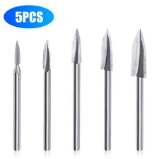 20/15Pcs HSS Wood Engraving Carving Drill Bits Rotary Burrs Tool Set For Dremel