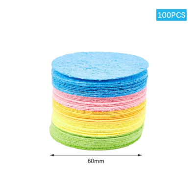100PCS Compressed Natural Cellulose Facial Cleansing Sponge Makeup Removal 