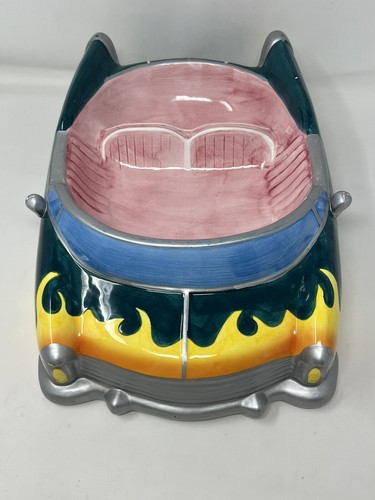 Rare 1990s Lotus Classic Hot Rod Car Ceramic "Rock n Roll" Chip & Dip Platter - Picture 4 of 18