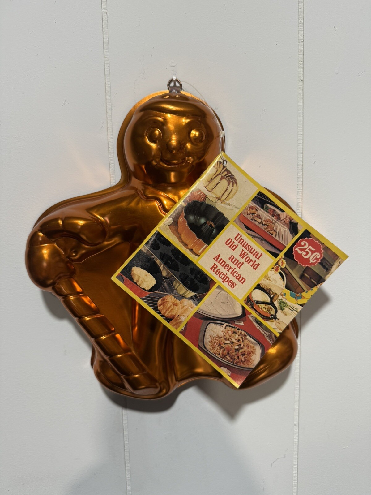 Vintage Nordicware 11” Copper Anodized Gingerbread Man with Cookbook